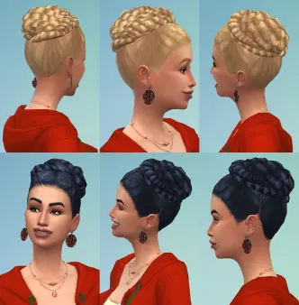 Birksches sims blog: Twisted Bun hair for Sims 4