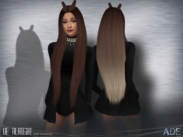 The Sims Resource: BeAlright No Bangs hair by Ade Darma for Sims 4
