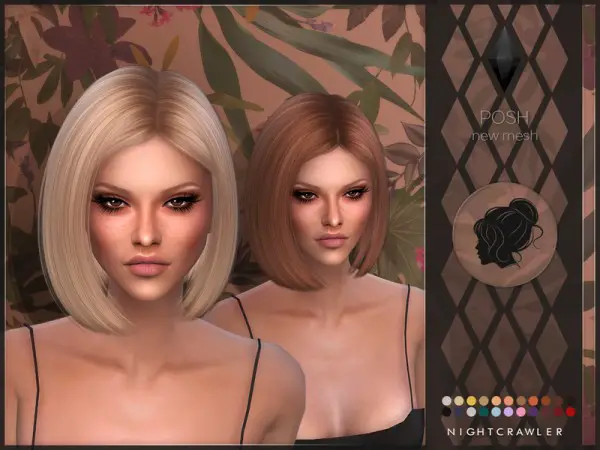 The Sims Resource: Posh hair by Nightcrawler for Sims 4