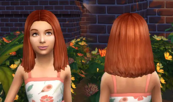 Mystufforigin: Thelma Hair retextured for girls for Sims 4