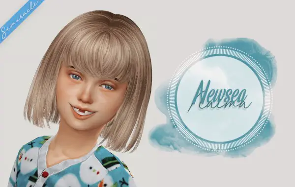 Simiracle: NewSea`s Naima hair retextured   Kids Version for Sims 4