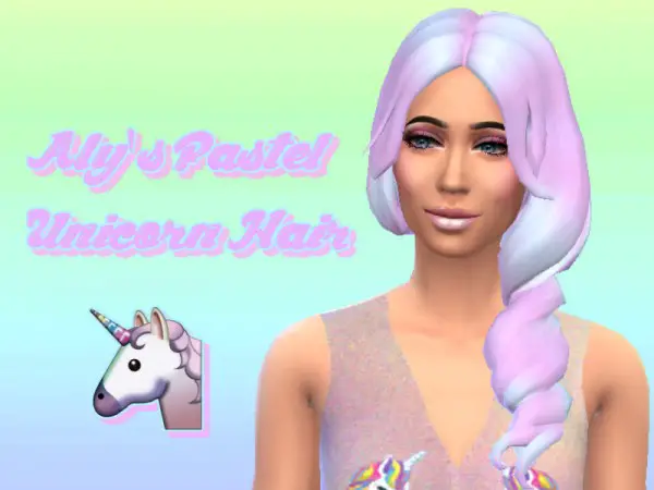 The Sims Resource: Pastel Unicorn Hair recolored by AlyTheDoggy for Sims 4