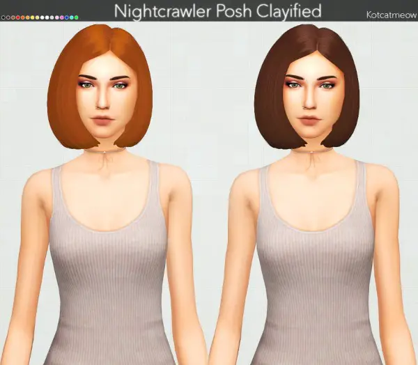 Kot Cat: Nightcrawler Posh Hair Clayified for Sims 4