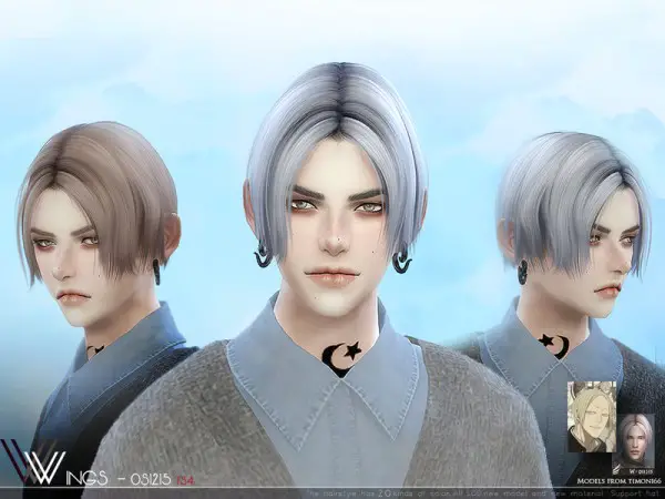 The Sims Resource: WINGS OS1215 hair for Sims 4