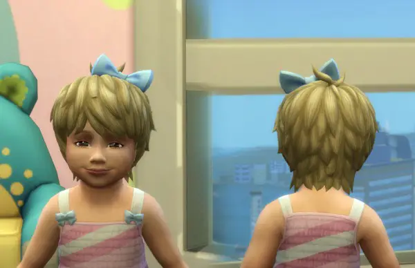 Mystufforigin: Shaggy Bow Hair for Sims 4