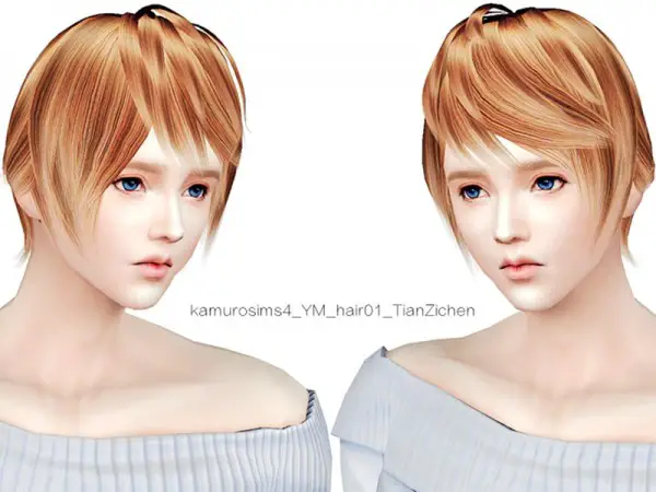 The Sims Resource: Tian Zichen hair 01 by abc6632298 for Sims 4