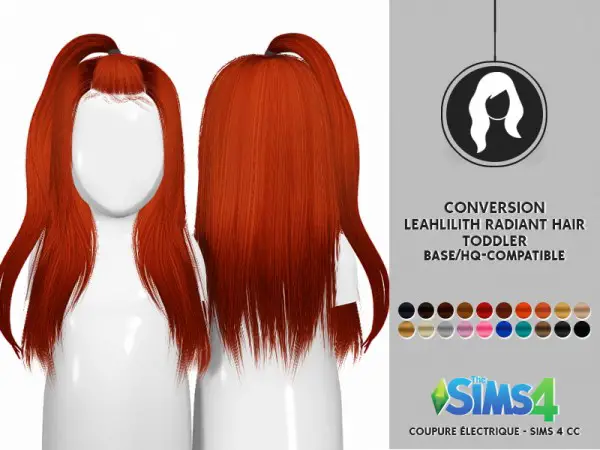 Coupure Electrique: LeahLilith`s Radiant Hair Retextured for Sims 4