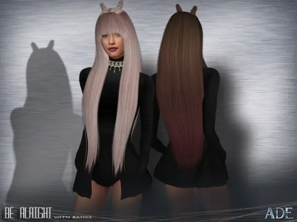  The Sims Resource: BeAlrigh hair with bangs by Ade Darma for Sims 4