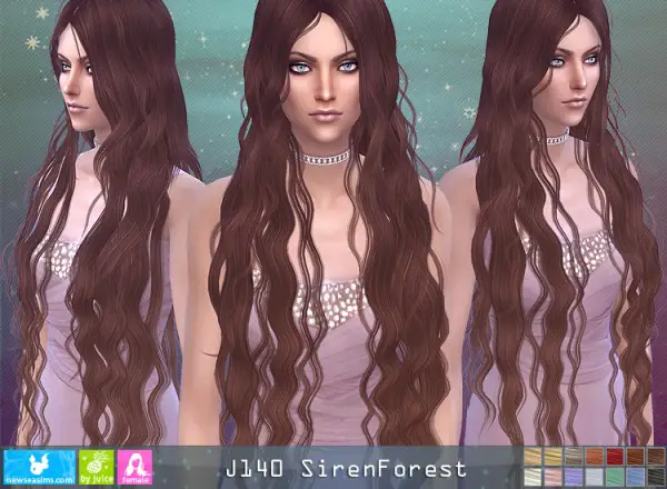 NewSea: J140 Siren Forest hair for Sims 4