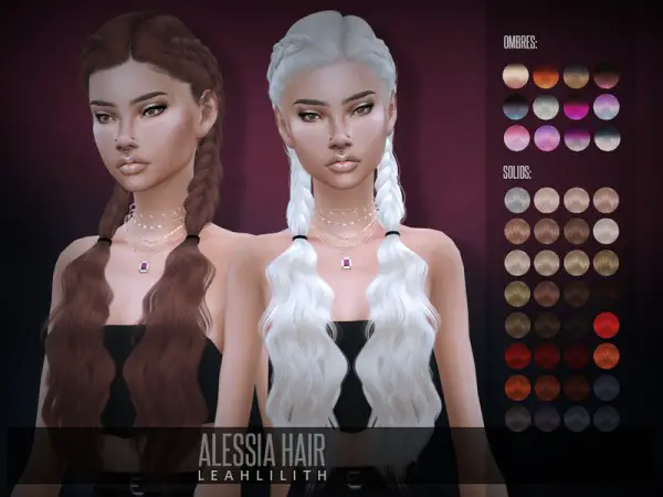 The Sims Resource: Alessia Hair by LeahLillith for Sims 4