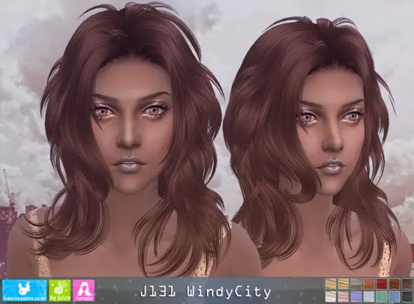 NewSea: J131 WindyCity hair for Sims 4