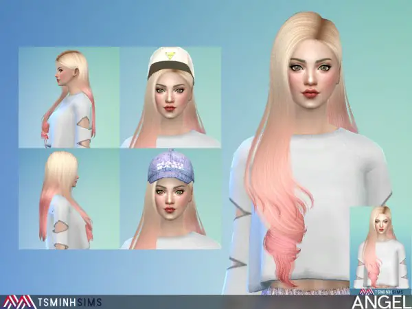 The Sims Resource: Angel Hair 49 by TsminhSims for Sims 4