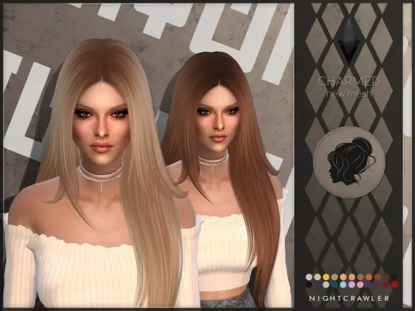 The Sims Resource: Charmed hair by Nightcrawler for Sims 4