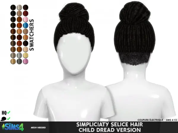 Coupure Electrique: Simplciaty`s Selice hair retextured for Sims 4