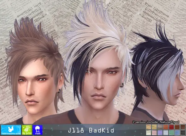 NewSea: J118 Badkid hair for Sims 4