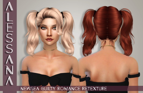 Alessana Sims: Newsea`s Guilty Romance Hair retextured for Sims 4