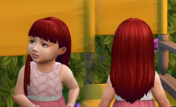 Mystufforigin: Straight With Bangs hair retextured for Sims 4