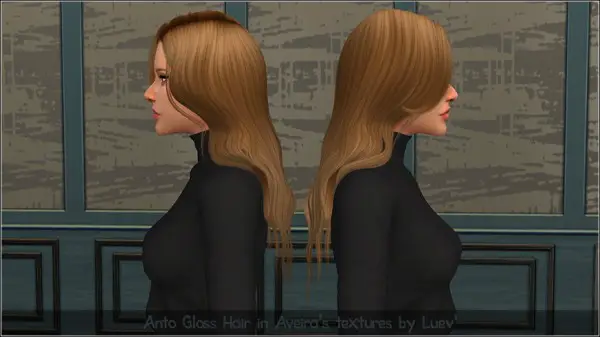Mertiuza: Anto`s Gloss hair retextured for Sims 4