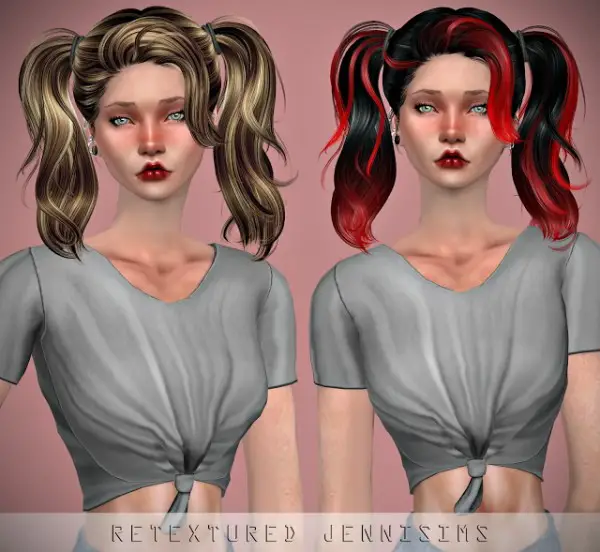 Jenni Sims: Newsea`s Guilty Romance Hair retextured for Sims 4