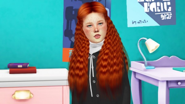 Coupure Electrique: Anto`s Luna hair retextured for Sims 4