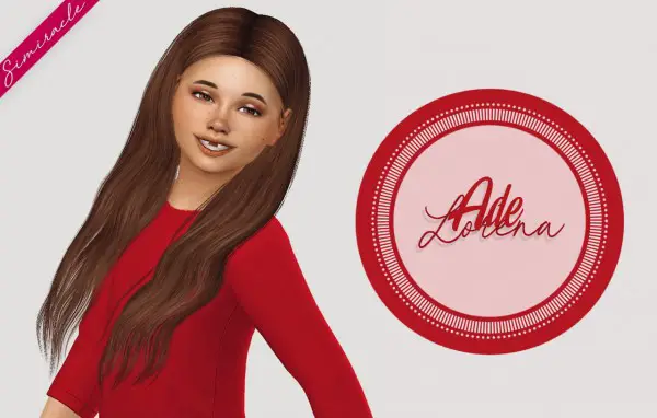 Simiracle: AdeDarma`s Lorena hair retextured  Kids Version for Sims 4