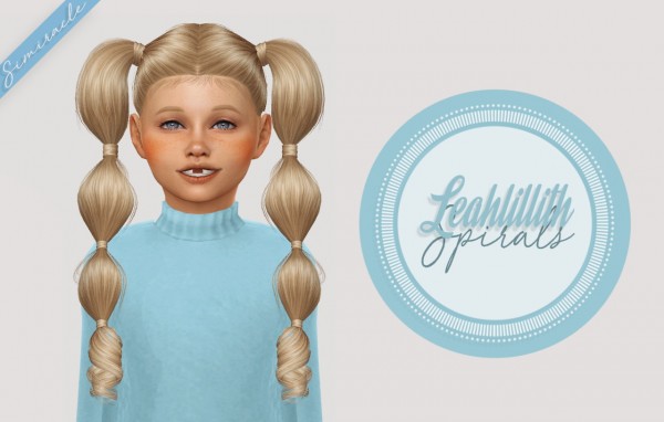 Simiracle: LeahLillith`s Spirals hair retextured   Kids Version for Sims 4