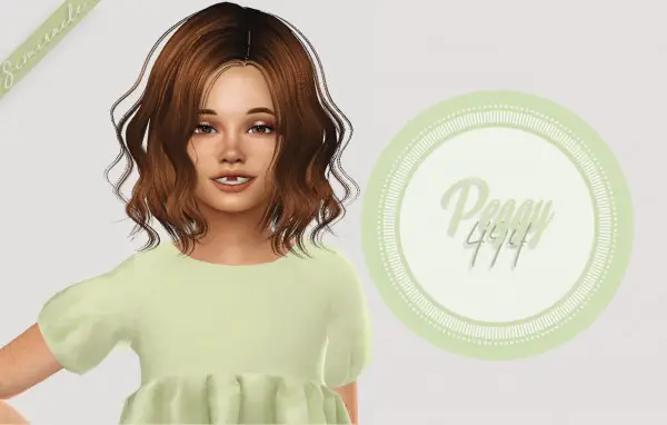 Simiracle: Peggy 494 hair retextured  Kids Version for Sims 4
