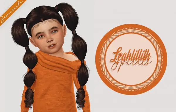 Simiracle: Leahlillith`s Spirals hair retextured  Toddler Version for Sims 4