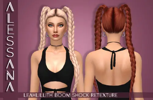 Alessana Sims: LeahLillith`s Boom Shock hair retextured for Sims 4