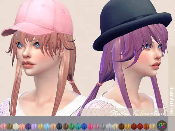 Studio K Creation: Animate hair 88 Yuno Gasai for Sims 4