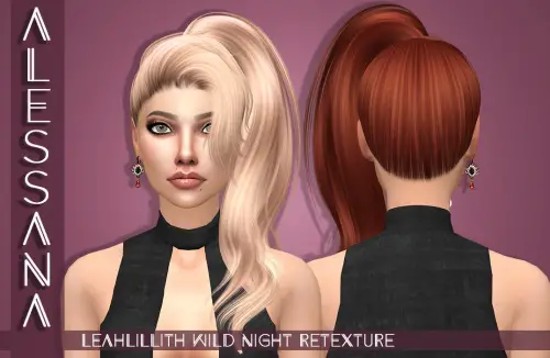 Alessana Sims: Leahlillith`s Wildnight hair retextured for Sims 4