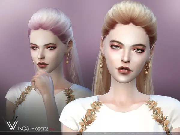 The Sims Resource: WINGS OE0102 hair for Sims 4
