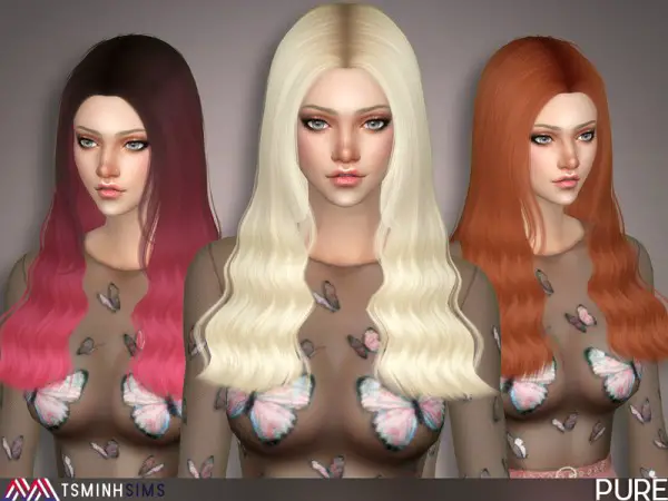The Sims Resource: Pure Hair 51 by TsminhSims for Sims 4