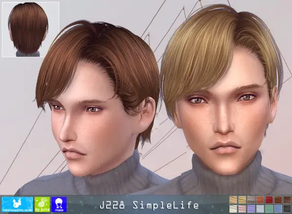 NewSea: J228 Simplelife hair for Sims 4