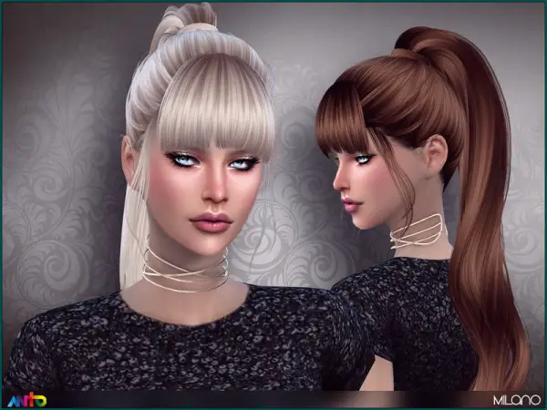 The Sims Resource: Milano hair by Anto for Sims 4