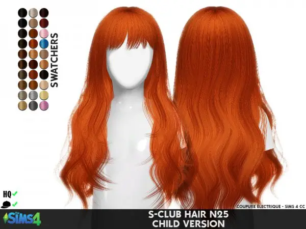 Coupure Electrique: S Club`s N25 hair retextured for Sims 4