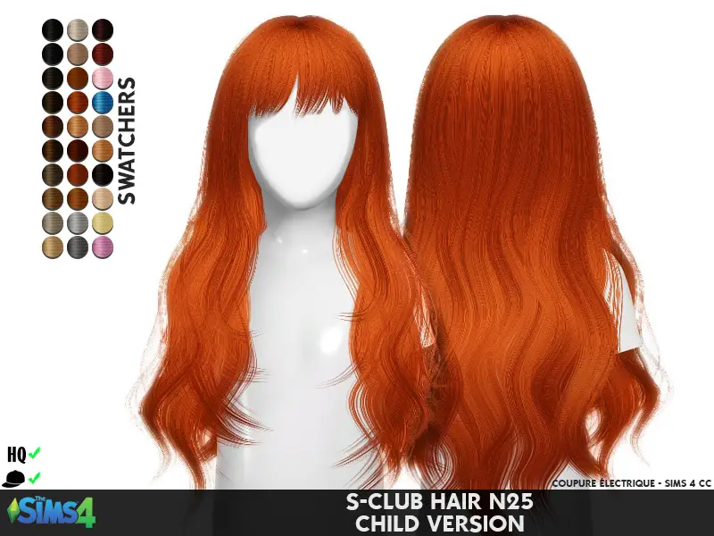 Coupure Electrique S Club`s N25 Hair Retextured Sims 4 Hairs