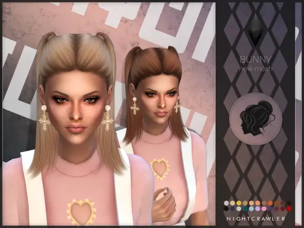 The Sims Resource: Bunny hair by Nightcrawler for Sims 4