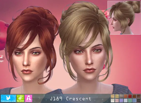 NewSea: J189 Crescent hair for Sims 4