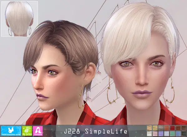 NewSea: J228 Simplelife hair for her for Sims 4