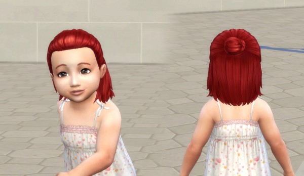 Mystufforigin: Modest Bun for Toddlers for Sims 4