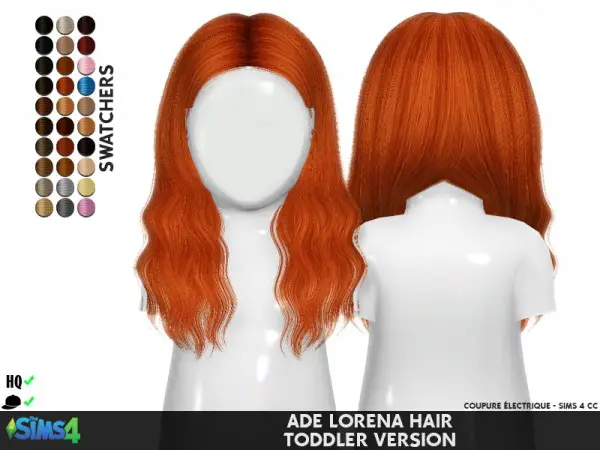 Coupure Electrique: AdeDarma`s Lorena hair retextured for Sims 4