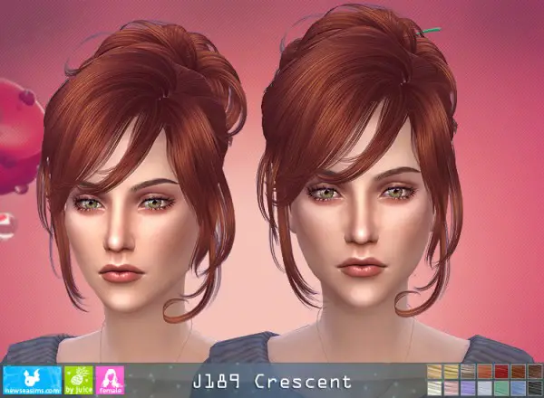 NewSea: J189 Crescent hair for Sims 4
