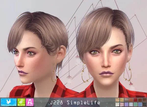 NewSea: J228 Simplelife hair for her for Sims 4