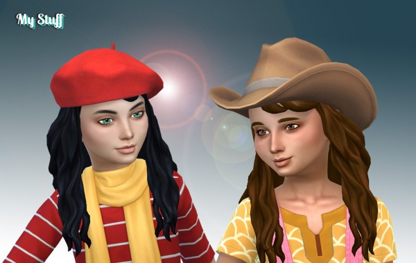 Mystufforigin: Daisy Hair for Girls for Sims 4