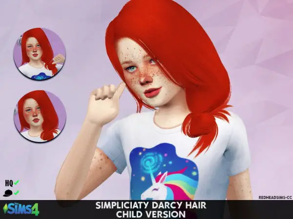 Coupure Electrique: Simplciaty`s Darcy hair retextured toddlers version for Sims 4