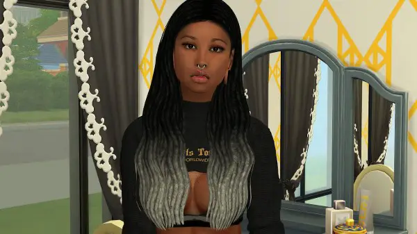 Coupure Electrique: Ade Darma’s Lorena hair retextured for Sims 4