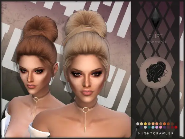 The Sims Resource: Flirt hair by Nightcrawler for Sims 4