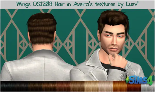 Mertiuza: Wings Os1208 hair retextured for Sims 4