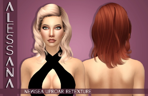 Alessana Sims: Newsea`s Uproar Hair retextured for Sims 4
